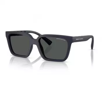 Armani Exchange AX4147S 610587 Herren-Sonnenbrille - Matt Schwarzer Rahmen, Dunkelgraue Gläser, 56 mm