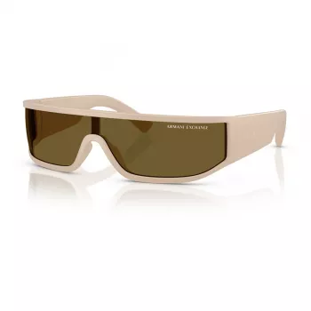 Armani Exchange AX4153SU83617 Unisex Sonnenbrille - Schwarzer Rahmen, Graue Gläser, Shield/Mask, 140 mm Glasbreite