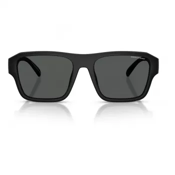 Armani Exchange AX4154SU83737 Herren-Rechteck-Sonnenbrille - Schwarzer Propionat-Rahmen, graue Polycarbonat-Gläser, UV400-Schutz