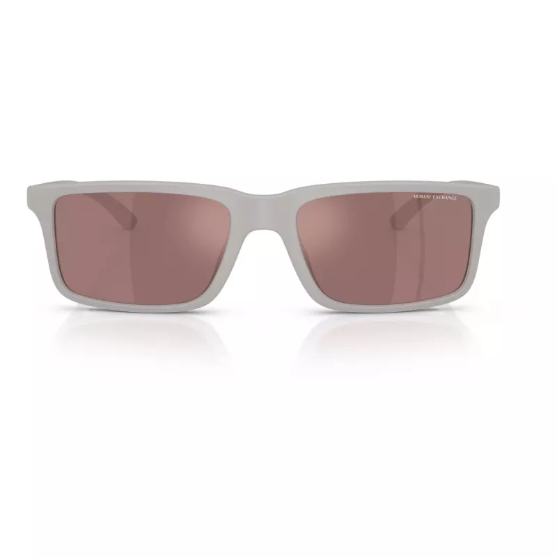 Armani Exchange AX4157SU83786 Herren Rechteck-Sonnenbrille - Matt Schwarzer Rahmen Graue Gläser