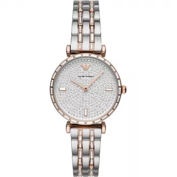 ARMANI Gianni T-Bar Damenuhr AR11293 – 32mm Edelstahl Quarz Silbernes Zifferblatt