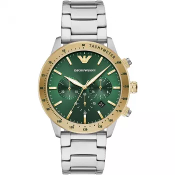 Armani Man AR11454 Herren-Quarz-Chronograph Uhr 43mm schwarzes Zifferblatt Lederarmband