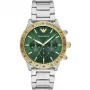 Armani Man AR11454 Herren-Quarz-Chronograph Uhr 43mm schwarzes Zifferblatt Lederarmband