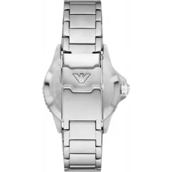 ARMANI Man AR11589 Herren Analog Quarz Uhr 42mm blaues Zifferblatt Silber Edelstahl