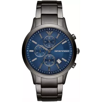 Armani Herren-Chronograph Armbanduhr AR11215 Edelstahl 43mm schwarzes Zifferblatt