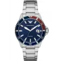 ARMANI Herrenuhr AR11339 42mm Edelstahl Quarz Chronograph Schwarzes Zifferblatt Lederarmband