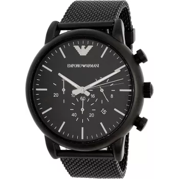 ARMANI Herren Classic AR1968 Quarzuhr 46mm Edelstahl Blaues Zifferblatt