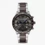 Armani Herren Luigi Chronograph Schwarzes Zifferblatt Lederarmband Uhr AR11391 (43mm)