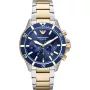 ARMANI Herrenuhr AR11362 (43mm) - Blaues Zifferblatt, Edelstahlarmband