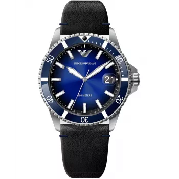 Armani Herrenuhr AR11516 42mm Edelstahl Quarz Chronograph Blaues Zifferblatt