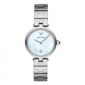 ARMANI Damenuhr AR11235 Quarzuhr 32mm Edelstahl Silber