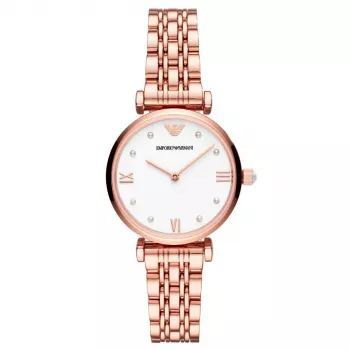 ARMANI Damen AR11267 Quarz Analog Uhr 32mm Edelstahl Silber