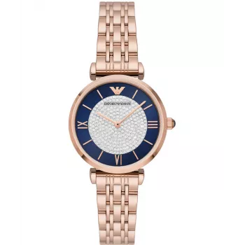 ARMANI Damen AR11423 Quarz Analog Uhr 32mm Edelstahl Silber