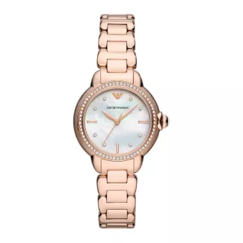 ARMANI Damen AR11523 Gianni T-Bar Quarzuhr 32mm Roségold Edelstahl