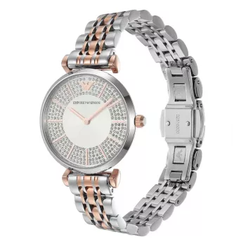 ARMANI Damenuhr AR11537 32mm Edelstahl Silbernes Zifferblatt