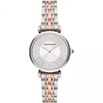 ARMANI Damenuhr AR11537 32mm Edelstahl Silbernes Zifferblatt