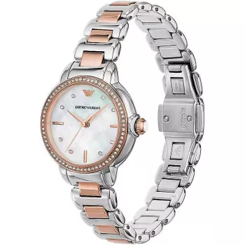 ARMANI Damenuhr AR11569 Gianni T-Bar Quarz Uhr 32mm Silber Edelstahl