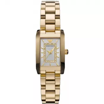 ARMANI Damenuhr AR3172 Quarz Analog Armbanduhr 20 mm Edelstahl Roségold-Ton