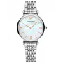 ARMANI Damenuhr AR90004L Quarz Analog Uhr 32 mm Roségoldfarbenes Edelstahlgehäuse Braunes Lederarmband
