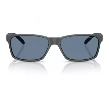 Arnette AN4185-28412V Herren Rechteck-Sonnenbrille, Matt Schwarzer Rahmen, Grau Verspiegelte Silber Gläser, 58/16/145 mm