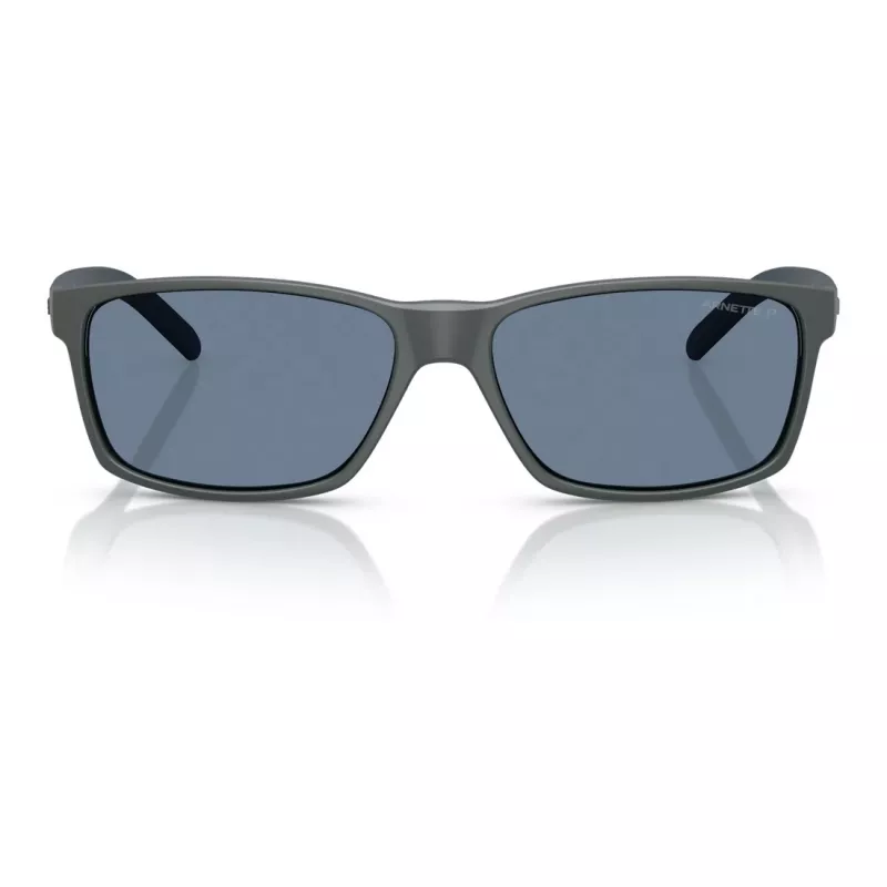Arnette AN4185-28412V Herren Rechteck-Sonnenbrille, Matt Schwarzer Rahmen, Grau Verspiegelte Silber Gläser, 58/16/145 mm