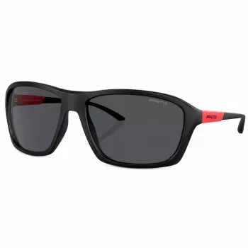 Arnette AN4329-275887 Herren Rechteckige Sonnenbrille, Matt Schwarz Gestell, Graue Gläser, 63 mm