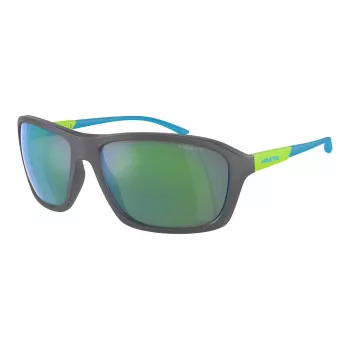 ARNETTE AN4329-28538N Unisex-Sonnenbrille, rechteckig, matter schwarzer Rahmen, dunkelgraue Gläser, 63/17/130 mm