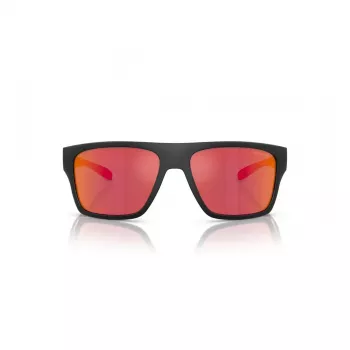 ARNETTE AN4330-27536Q Rechteckige Sonnenbrille Matt Schwarz Dunkelgrau Silber verspiegelt 63mm