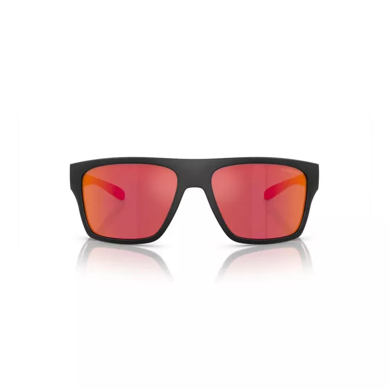 ARNETTE AN4330-27536Q Rechteckige Sonnenbrille Matt Schwarz Dunkelgrau Silber verspiegelt 63mm