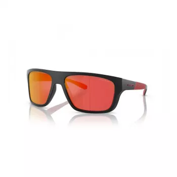 ARNETTE AN4330-27536Q Rechteckige Sonnenbrille Matt Schwarz Dunkelgrau Silber verspiegelt 63mm
