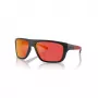 ARNETTE AN4330-27536Q Rechteckige Sonnenbrille Matt Schwarz Dunkelgrau Silber verspiegelt 63mm