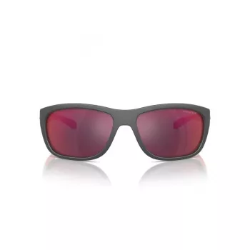 ARNETTE AN4337-28706Q Herren Rechteck-Sonnenbrille Matt Schwarz Grau Verspiegelt 63mm