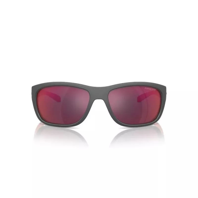 ARNETTE AN4337-28706Q Herren Rechteck-Sonnenbrille Matt Schwarz Grau Verspiegelt 63mm