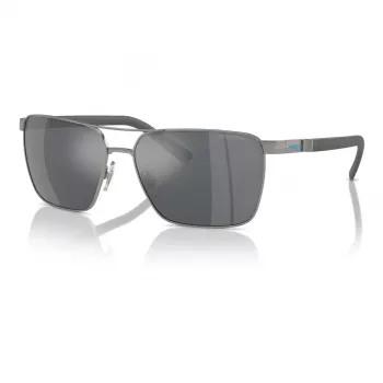 ARNETTE Herren-Sonnenbrille AN3091-7416G, mattschwarzer Rahmen, graue verspiegelte Silbergläser, 61 mm