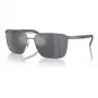 ARNETTE Herren-Sonnenbrille AN3091-7416G, mattschwarzer Rahmen, graue verspiegelte Silbergläser, 61 mm