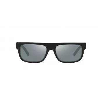 ARNETTE Herren-Sonnenbrille AN4278-12006G - Matt schwarzer Propionat-Rahmen, graue verspiegelte Polycarbonat-Gläser, 55 mm Glasbreite