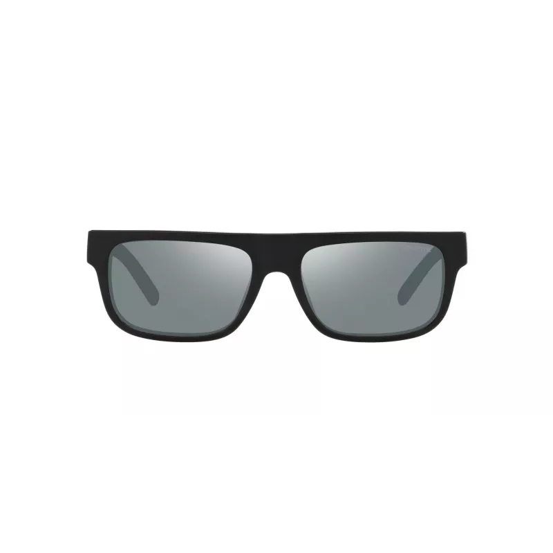 ARNETTE Herren-Sonnenbrille AN4278-12006G - Matt schwarzer Propionat-Rahmen, graue verspiegelte Polycarbonat-Gläser, 55 mm Glasbreite