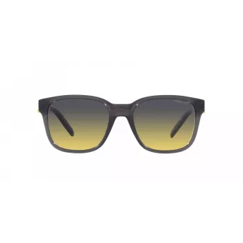 ARNETTE Unisex Sonnenbrille AN432027862Q5 - Rechteckiger, matter schwarzer Propionat-Rahmen mit polarisierten dunkelgrauen Polycarbonat-Gläsern - 55/19/145 mm