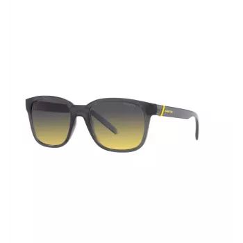ARNETTE Unisex Sonnenbrille AN432027862Q5 - Rechteckiger, matter schwarzer Propionat-Rahmen mit polarisierten dunkelgrauen Polycarbonat-Gläsern - 55/19/145 mm