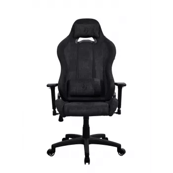 Arozzi Torretta Soft Fabric Gaming-Stuhl – Reinschwarz, Metallrahmen, Klasse 4 Gasfeder, 3D-Armlehnen