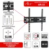 ART AR-33 Feststehende Wandhalterung für 26-60 Zoll LCD/LED-Fernseher, 45 kg, VESA 400x400, Schlankes 24-mm-Profil, Schwarz