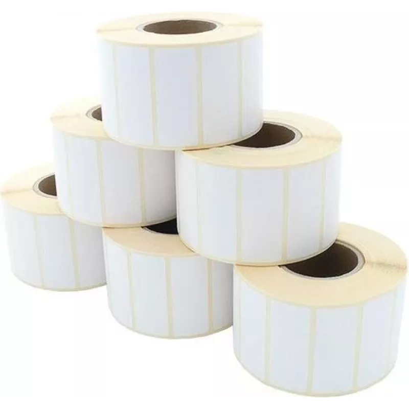 ARTDEV Thermotransfer-Etikett Rolle 50 x 20mm, 85mm AD, 40mm Kern, 1500 Etiketten/Rolle, weißes Papier