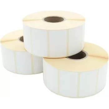 ARTDEV Thermotransfer-Etikett Rolle 50 x 25mm, 94mm AD, 40mm Kern, 1500 Etiketten/Rolle, weißes Papier, permanent haftend