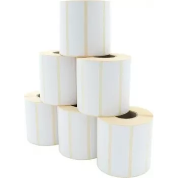 ARTDEV Thermotransfer-Etikett Rolle 90 x 29 mm, 96 mm Außendurchmesser, 40 mm Kern, 1300 Etiketten pro Rolle, weißes Papier, permanent haftend
