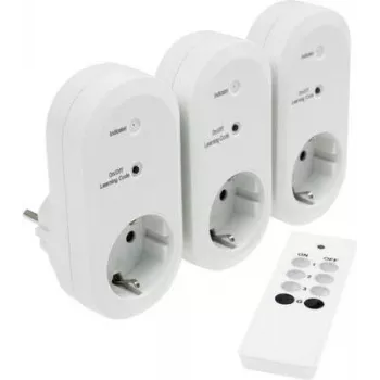 AS Schwabe 24080 Funk-Funksteckdosen-Set für den Innenbereich 2300 W 3-teilig Weiß