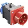 AS SCHWABE 400V 16A CEE auf Schuko Adapterkabel, 5-polig auf 2-polig, 0,3m, IP44, Schwarz 60495
