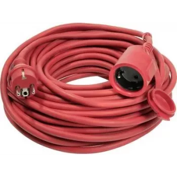 AS SCHWABE 60262 H07RN-F 3G1,5 mm² 20 m rotes Gummi-Verlängerungskabel mit Schukostecker und Kupplung, IP44, 16 A, 230 V, 3680 W, Außenbereich, Bau, Industrie, Landwirtschaft, VDE-zertifiziert