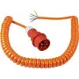 AS SCHWABE CEE Spiralkabel mit CEE-Stecker und offenem Ende (400V / 16A | IP44 | H07BQ-F 5G2.5 | 1m - 5m ausziehbar) - Orange 70432