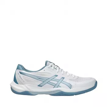 ASICS Herren GEL-ROCKET 12 Hallenschuhe Weiß/Deep Ocean Größe 44 (1071A116)