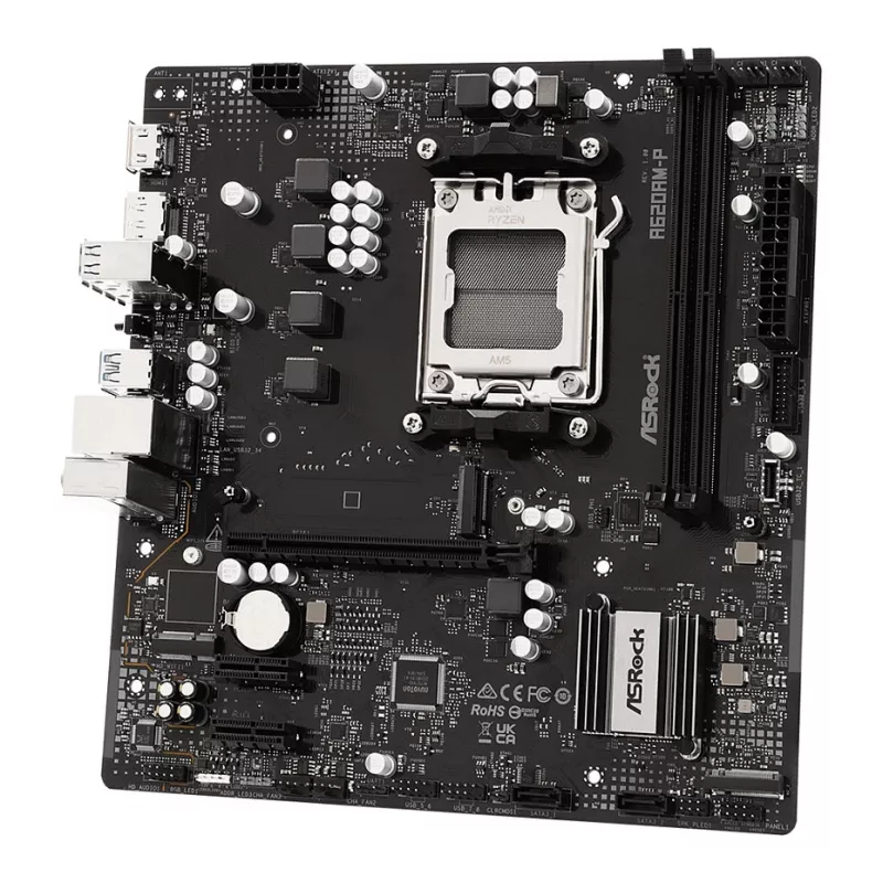 ASRock A620AM-P AMD A620 AM5 Micro ATX Mainboard (DDR5, HDMI, DisplayPort, M.2)